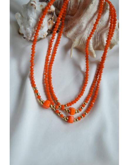 Ожерелье Модель Хрустальный Оранжевый Камень Ti002 Mori