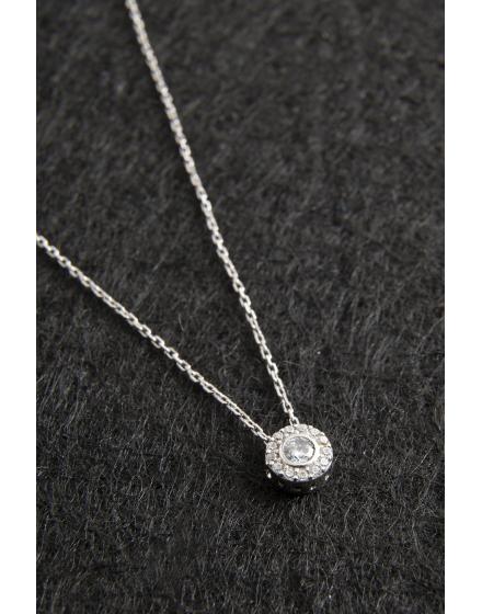 Серебряное Ожерелье 925 Модель "С Одним Камнем" P2060 Larin Silver